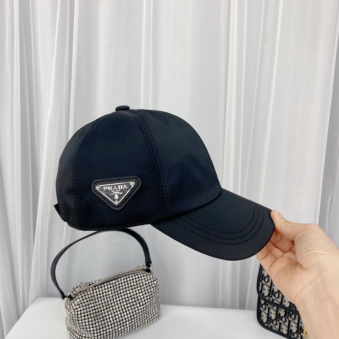 Prada Triangle Logo Baseball Cap | Luxury Designer Hat