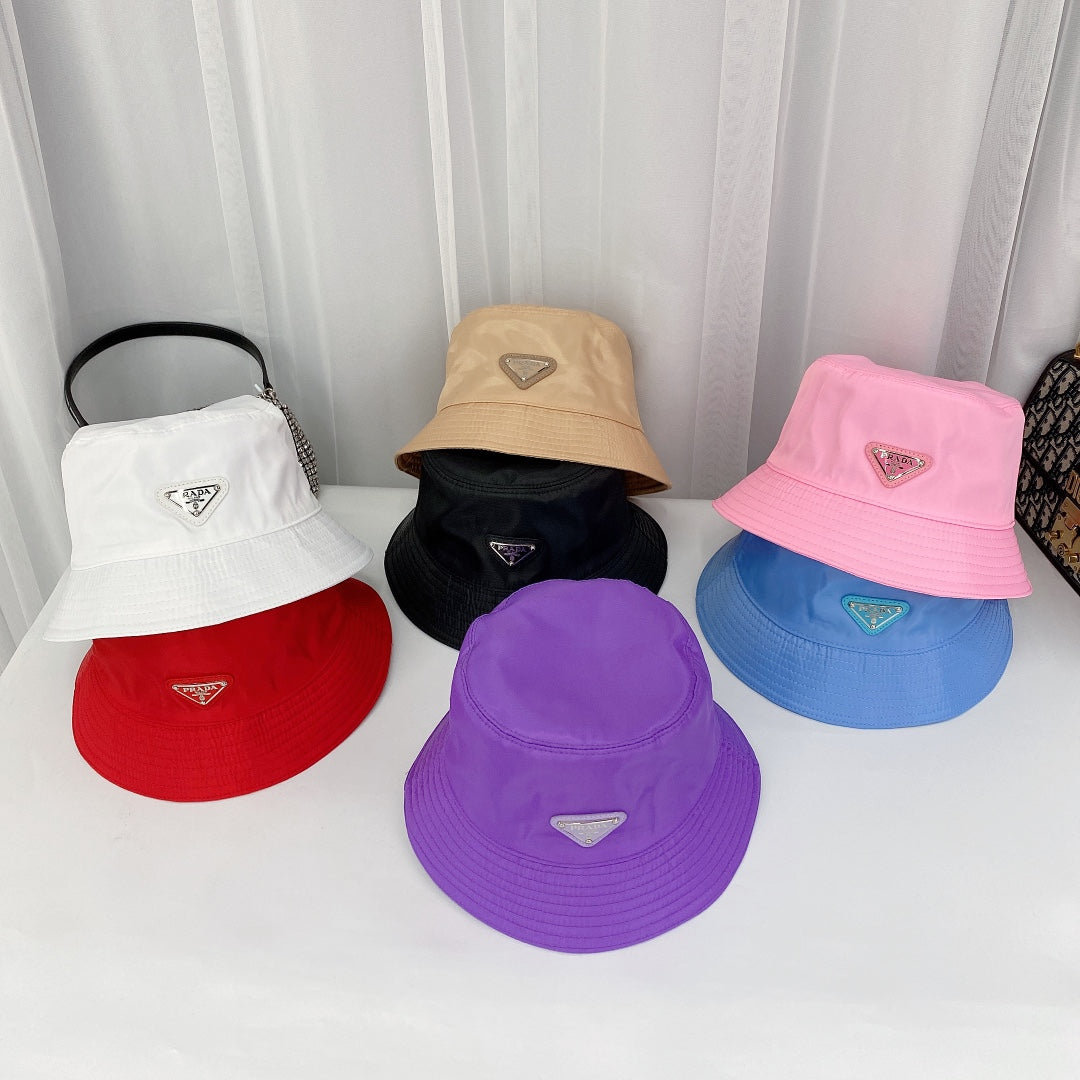 Prada Triangle Logo Bucket Hat | Luxury Designer Cotton Hat