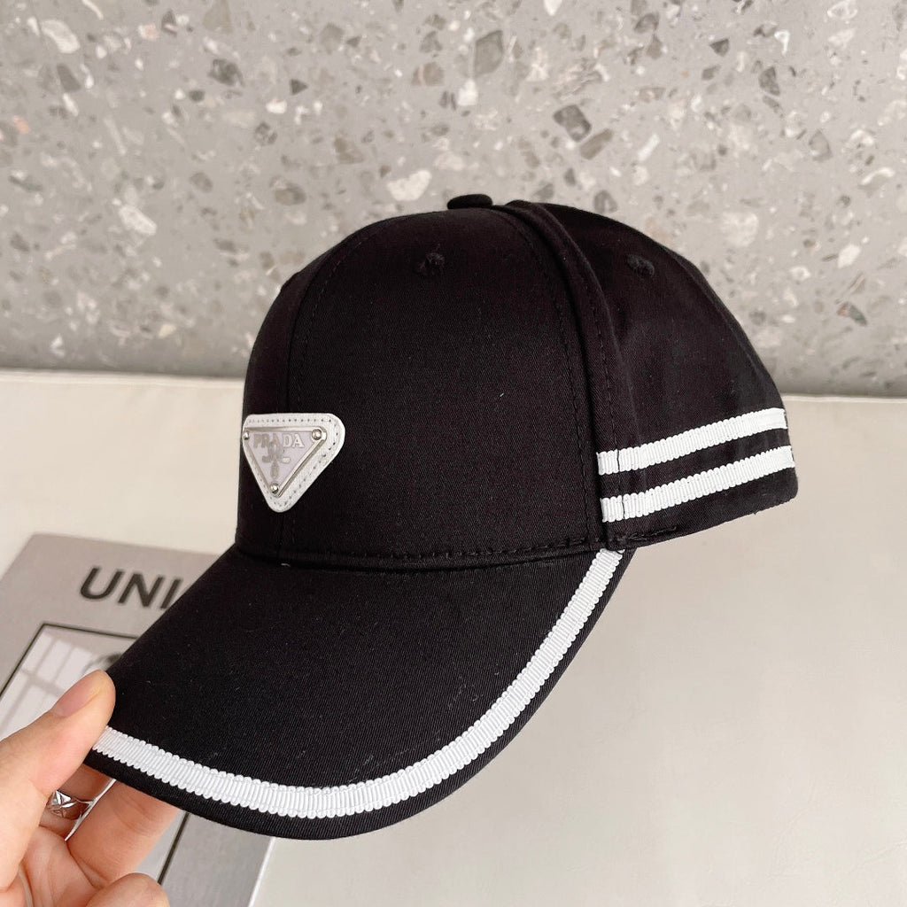 Prada Triangle Logo Baseball Cap | Luxury Designer Cotton Hat