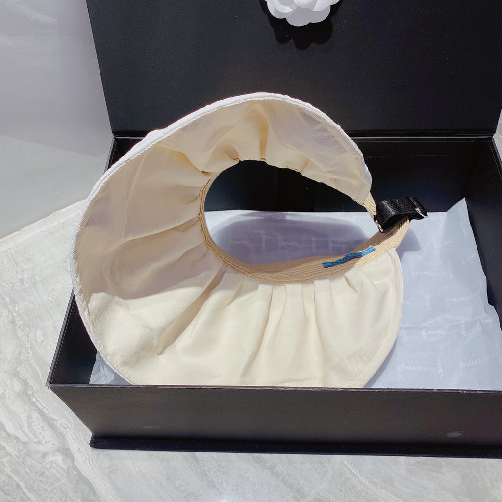 Prada Foldable Crinkled Cotton Sun Visor | Luxury Designer Summer Hat