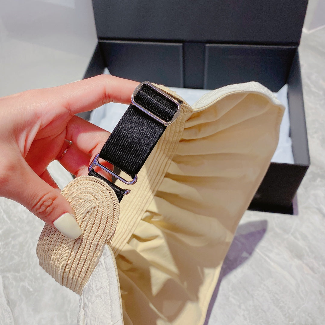 Prada Foldable Crinkled Cotton Sun Visor | Luxury Designer Summer Hat