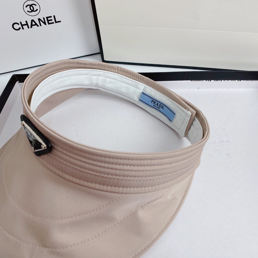 Luxury Prada Sun Visor Triangle Logo Open Top