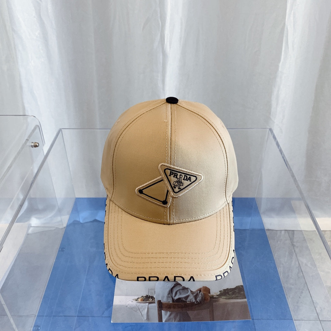 Prada Premium Cotton Embroidered Baseball Cap for Men & Women