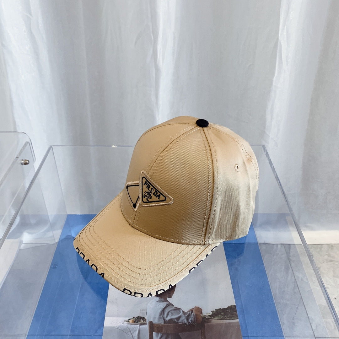 Prada Premium Cotton Embroidered Baseball Cap for Men & Women