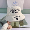 Prada Embroidered Bucket Hat | Luxury Designer Cotton Bucket Hat