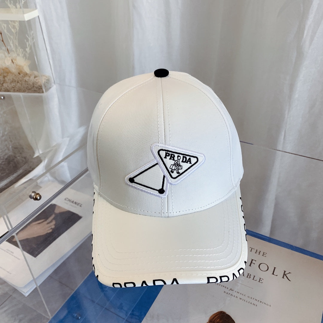 Prada Premium Cotton Embroidered Baseball Cap for Men & Women