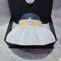Prada Foldable Crinkled Cotton Sun Visor | Luxury Designer Summer Hat