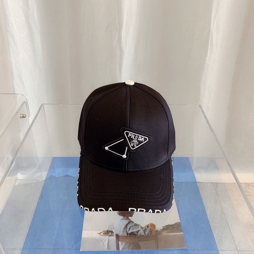 Prada Premium Cotton Embroidered Baseball Cap for Men & Women