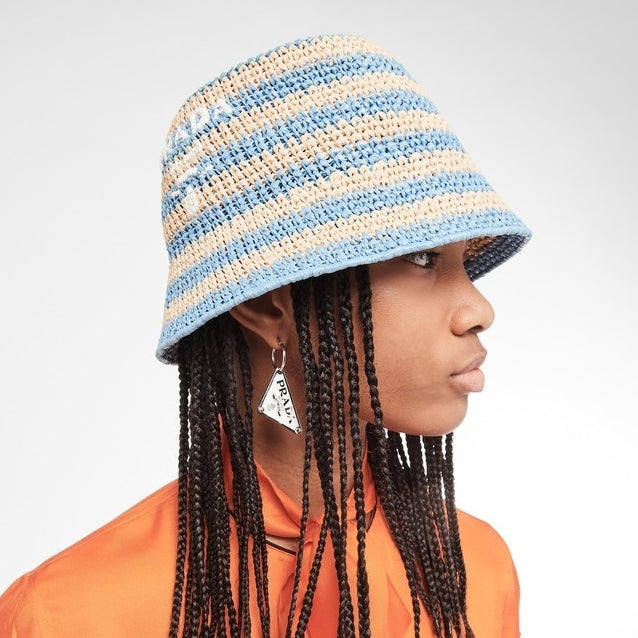 Luxury Prada Raffia Straw Sun Hat for Women