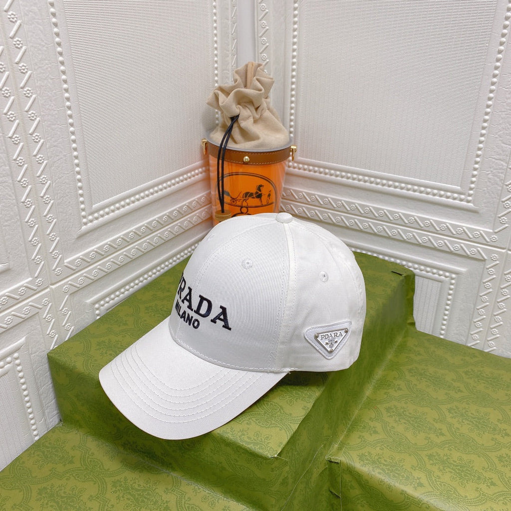 Luxury Prada Embroidered Baseball Cap for Men & Women