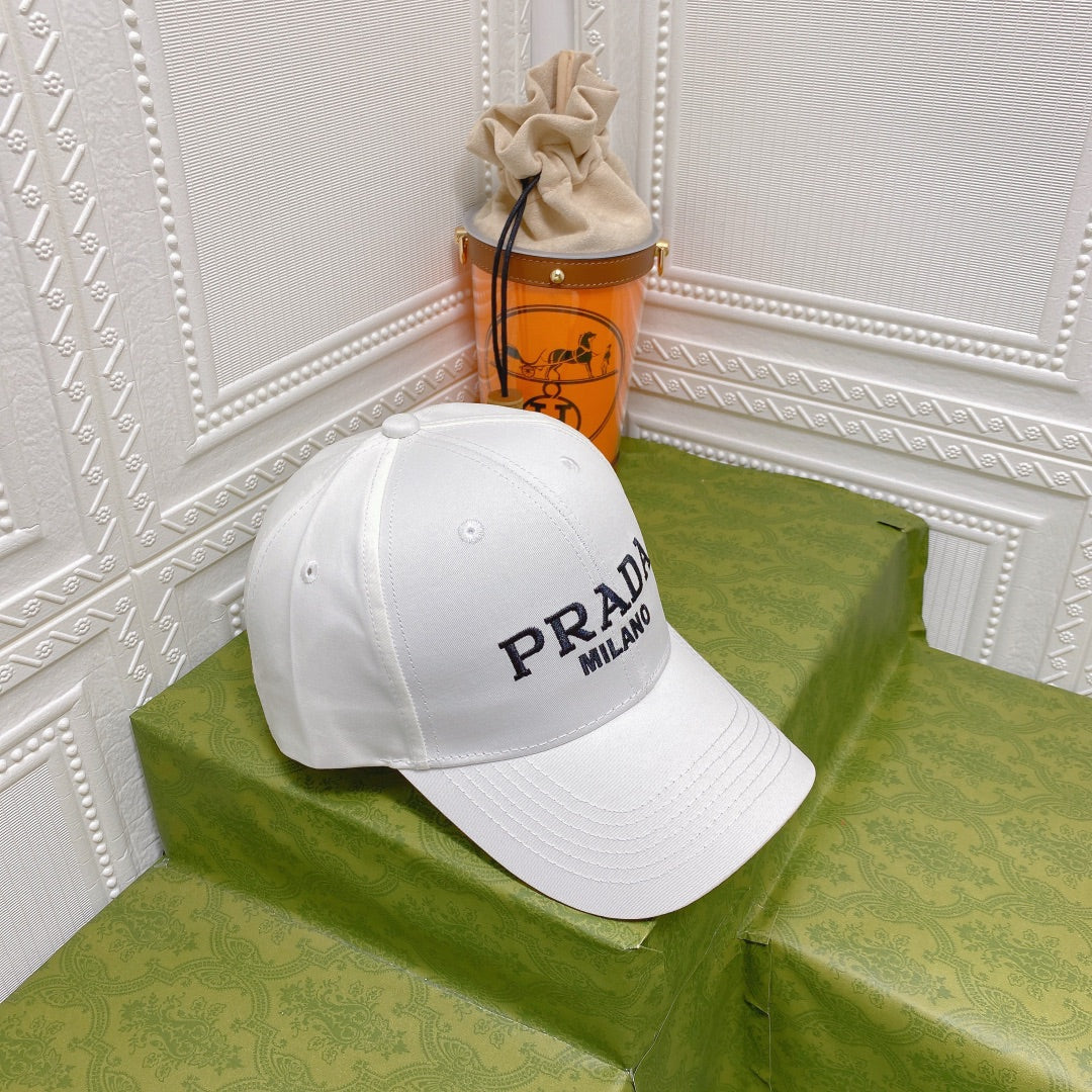 Luxury Prada Embroidered Baseball Cap for Men & Women