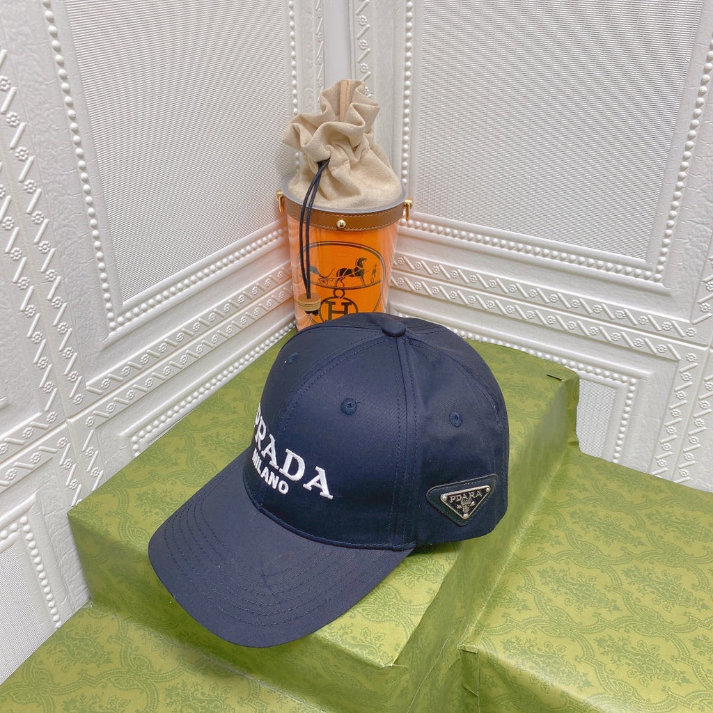 Luxury Prada Embroidered Baseball Cap for Men & Women