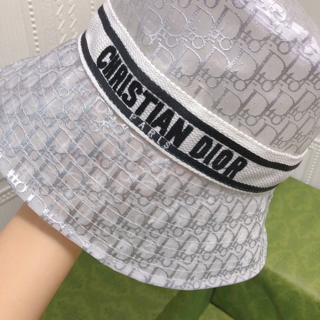 Dior Sheer Organza Logo Bucket Hat for Women & Men