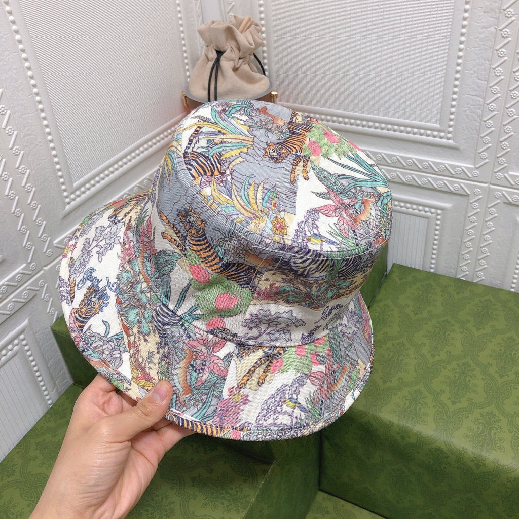 Gucci Floral Tiger Cotton Bucket Hat | Luxury Designer Botanical Bucket Hat