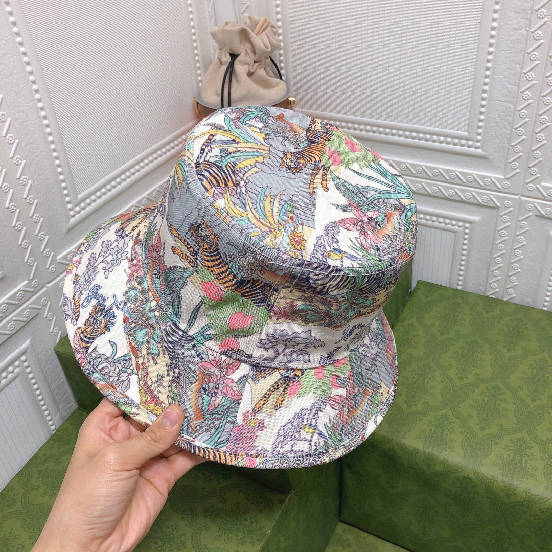 Gucci Floral Tiger Cotton Bucket Hat | Luxury Designer Botanical Bucket Hat