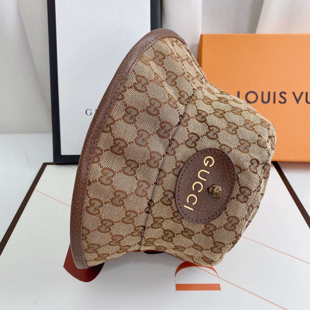 Gucci Tiger Head Embroidered Canvas Bucket Hat for Men & Women