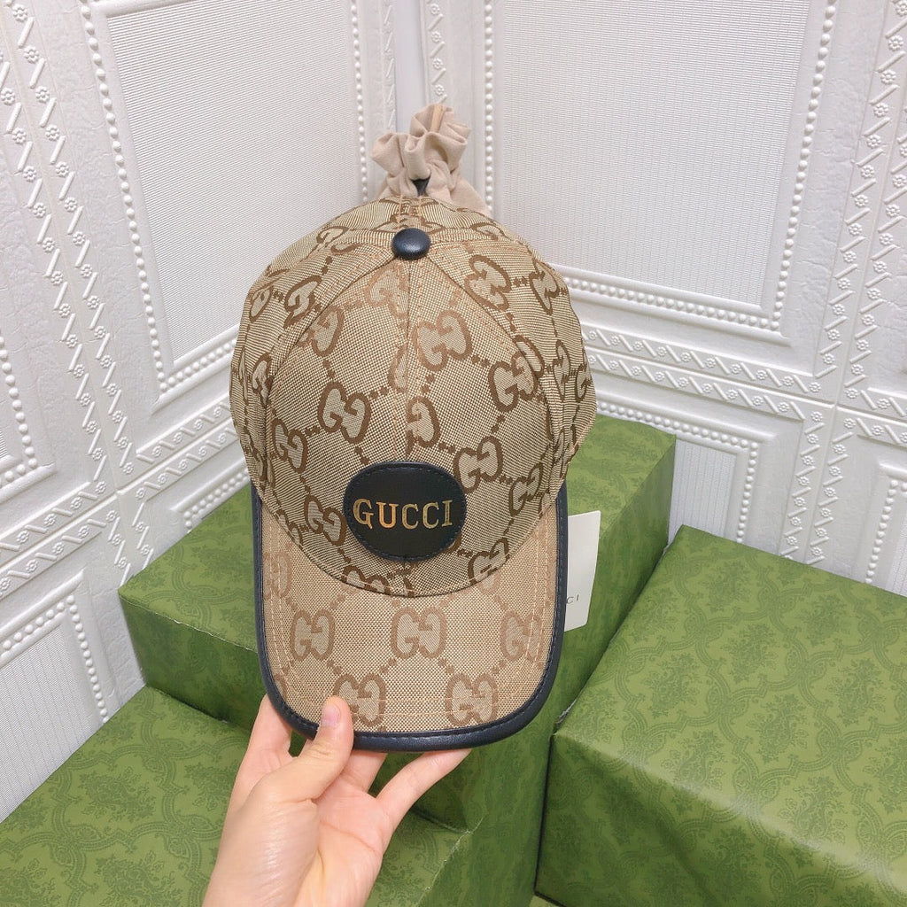 Gucci Leather Trim Baseball Cap