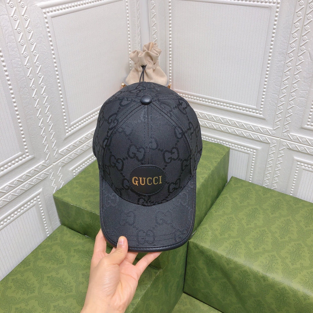 Gucci Leather Trim Baseball Cap