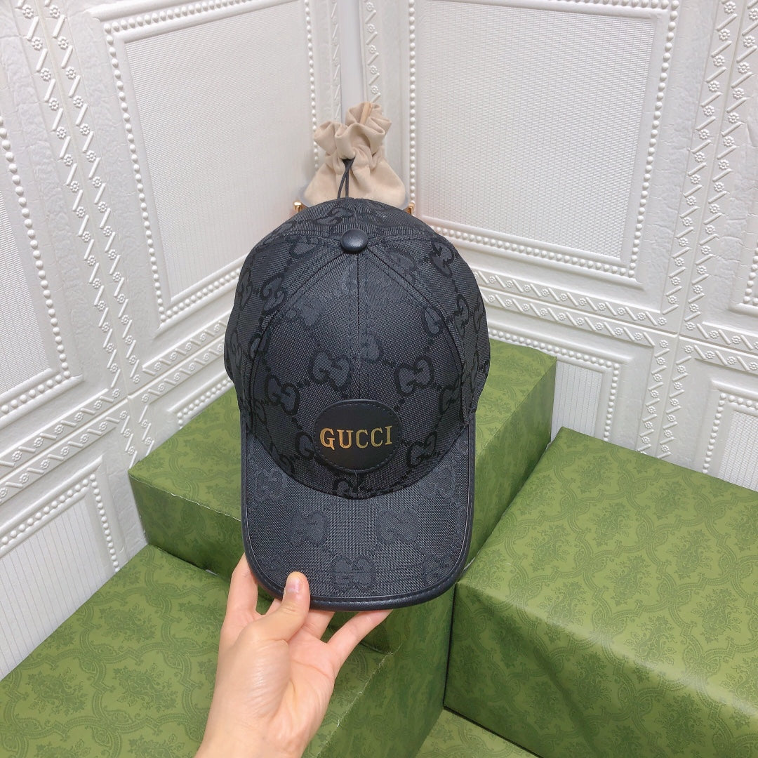 Gucci Leather Trim Baseball Cap