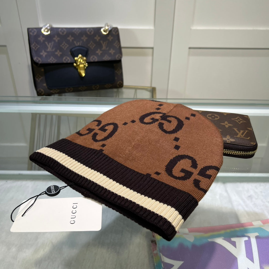 Gucci GG Jacquard Wool Knit Beanie | Luxury Designer Winter Hat