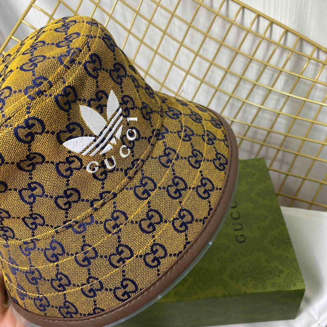 Gucci x Adidas Joint Monogram Embroidered Bucket Hat