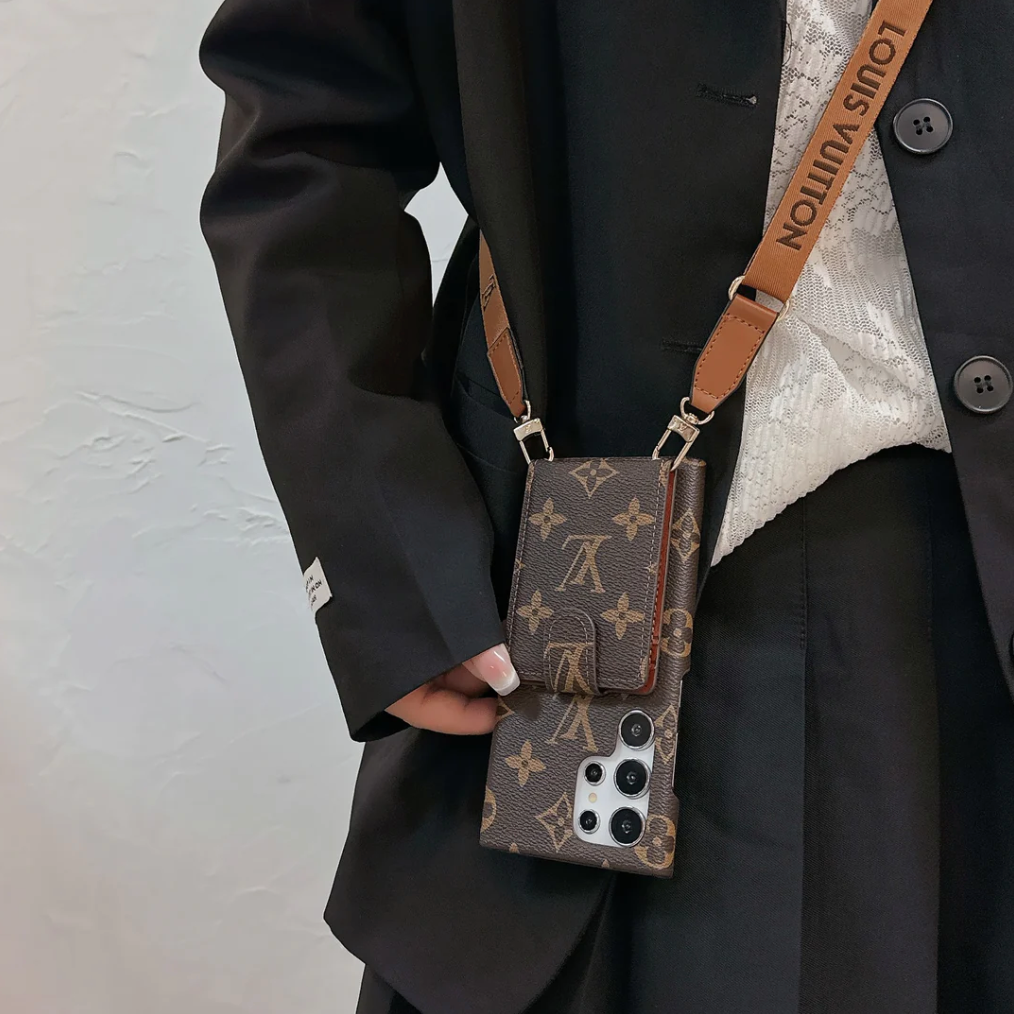 Louis Vuitton Samsung Galaxy S26 Ultra Case Monogram Leather Wallet Card Holder | Luxury Designer Phone Cover