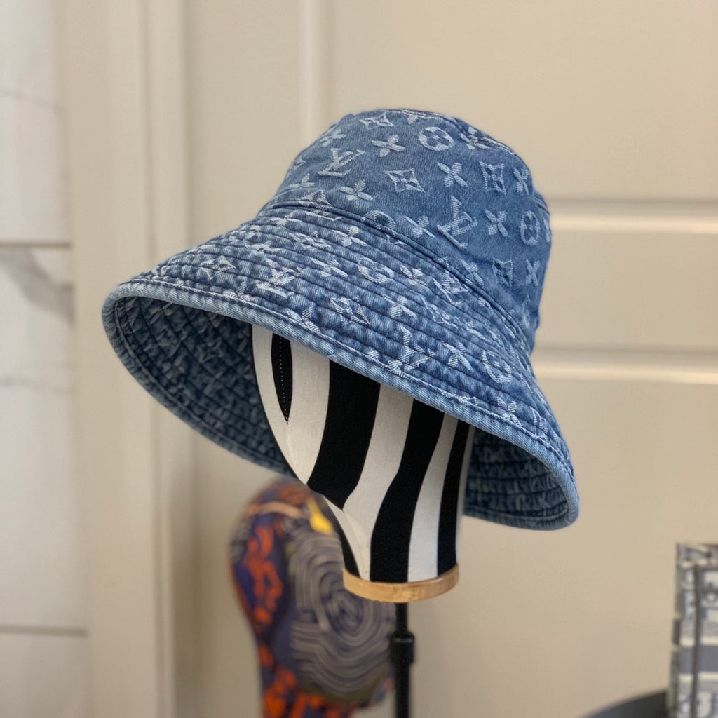 Louis Vuitton Monogram Wide Brim Denim Sun Hat | Luxury Designer UV Protection Hat