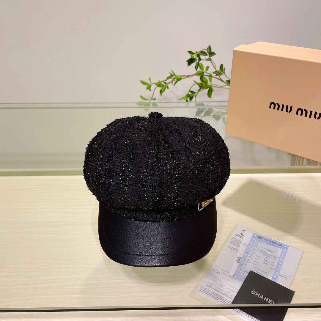 Miu Miu Tweed Newsboy Cap | Luxury Women's Designer Hat