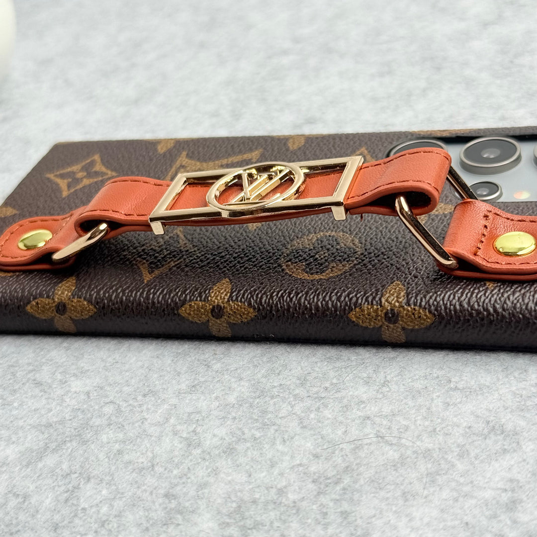 Luxury Louis Vuitton Samsung S26 Strap Case – Crossbody Wallet Cover