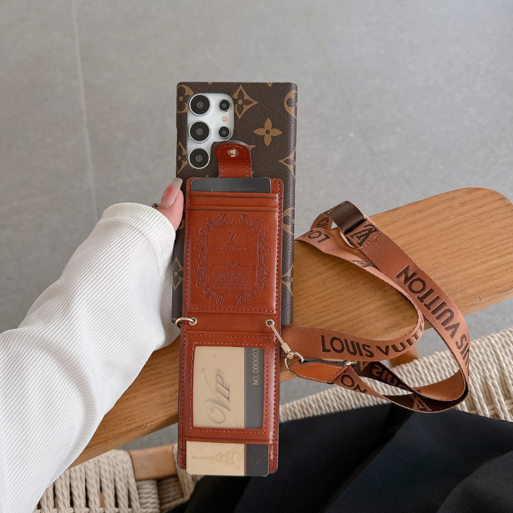 Louis Vuitton Samsung Galaxy S26 Ultra Case Monogram Leather Wallet Card Holder | Luxury Designer Phone Cover