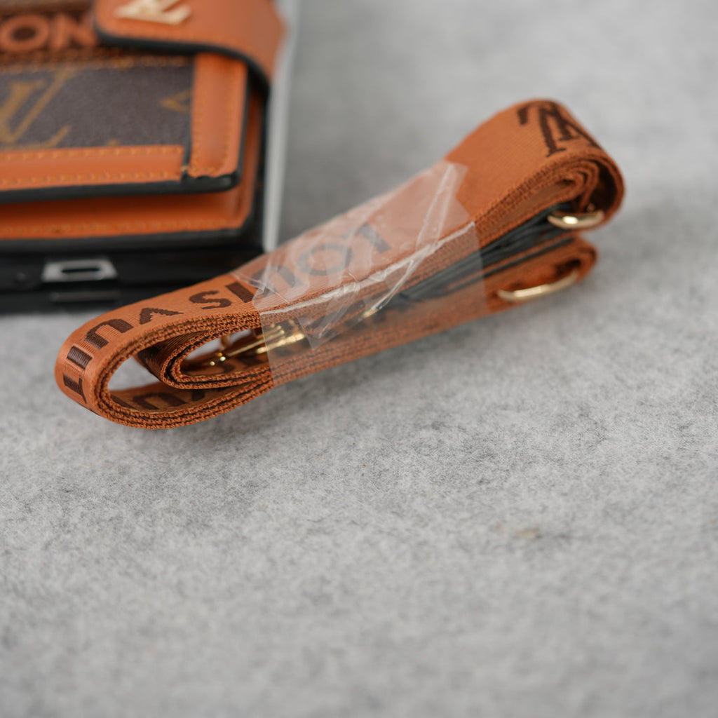 Louis Vuitton Monogram Samsung Galaxy Z Fold 7 Case with Card Holder & Crossbody Strap
