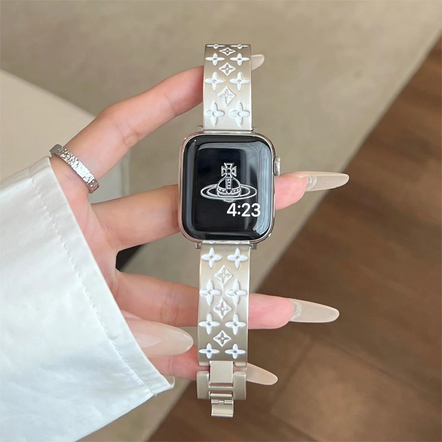 Luxury Louis Vuitton Apple Watch Band – Embossed Metal Strap for Apple Watch Ultra