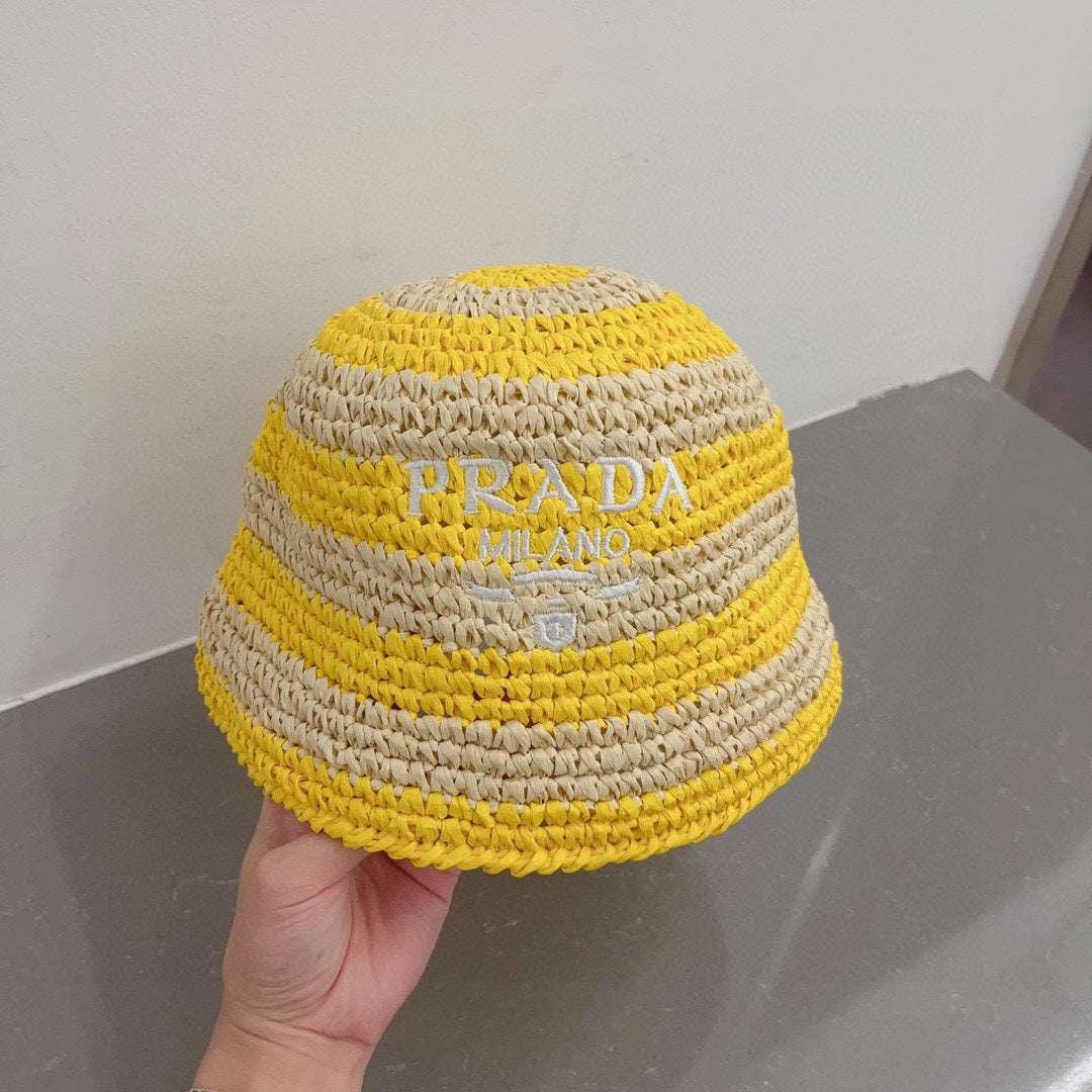 Luxury Prada Raffia Straw Sun Hat for Women