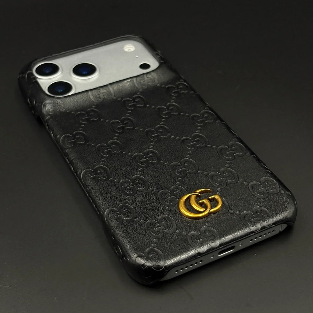 Luxury Gucci iPhone 18 Pro Case | GG Monogram Leather White