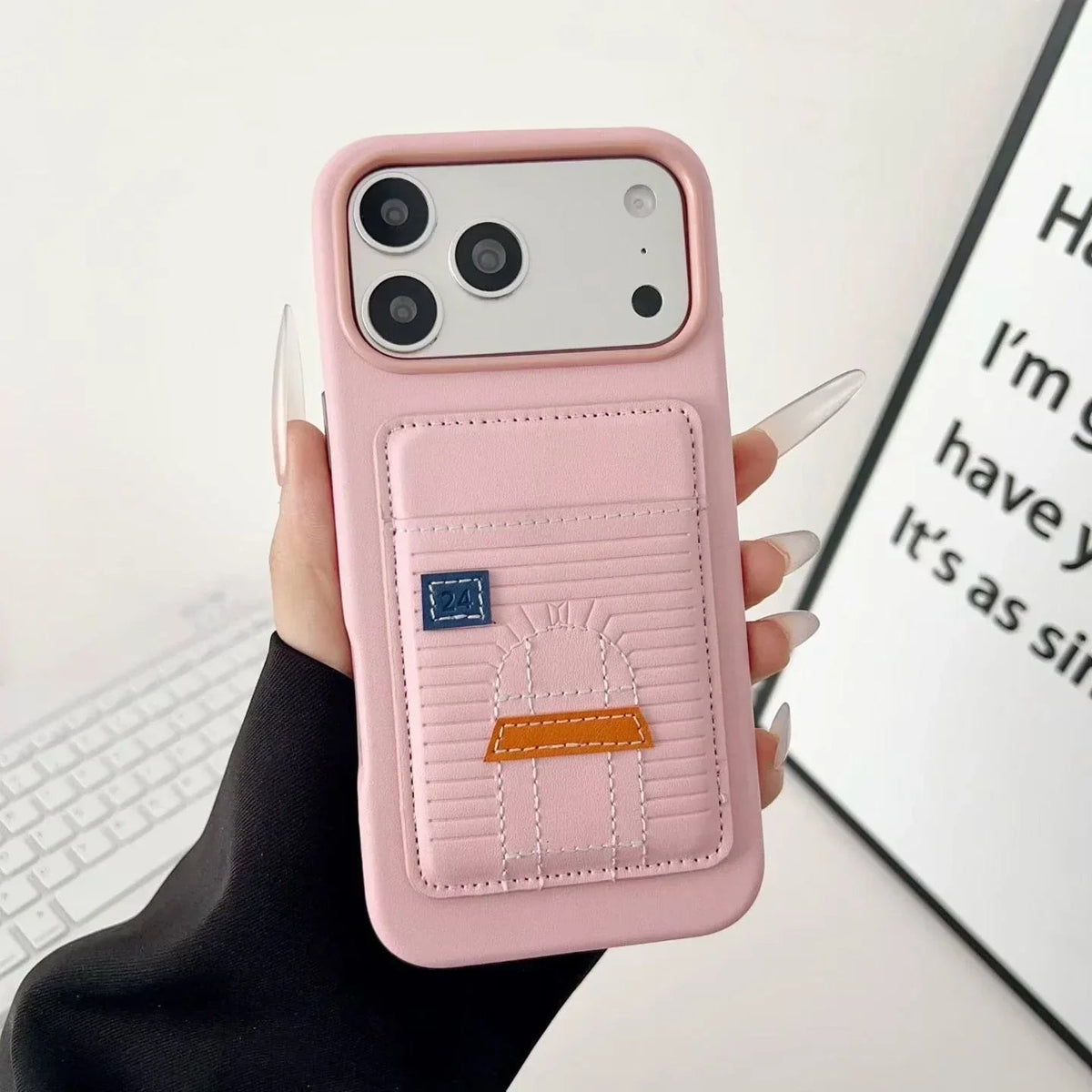 Black Hermès iPhone 17 Pro Max Case with Card Slot – Luxury Leather Hermes Phone Case - Serene