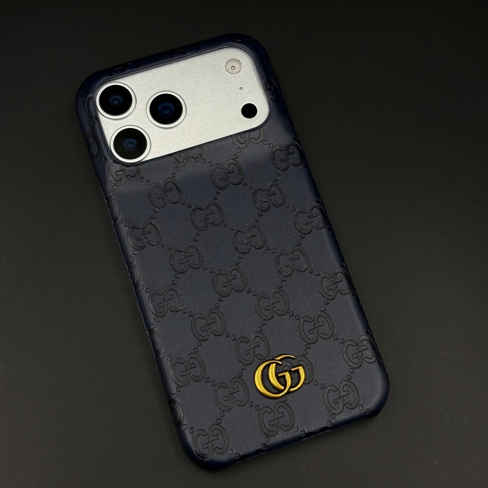 Luxury Gucci iPhone 18 Pro Case | GG Monogram Leather White