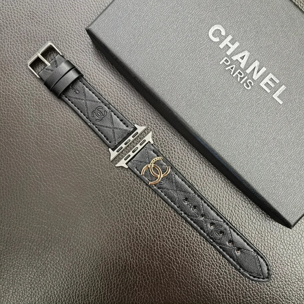 Luxury Chanel Apple Watch Band – Leather Strap Chanel for Apple Watch Ultra