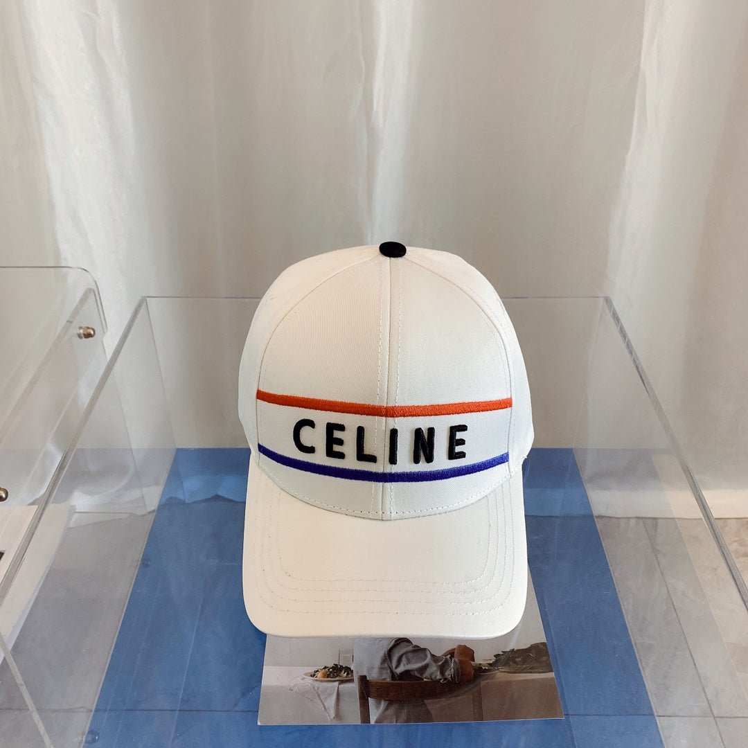 CELINE Embroidered Cotton Baseball Cap | Luxury Designer Adjustable Hat - Serene