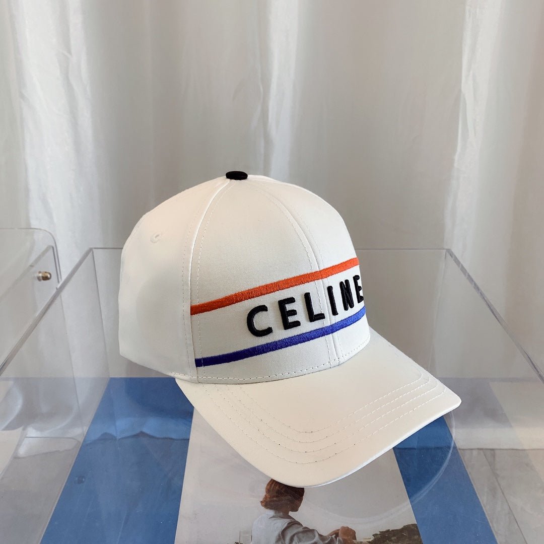 CELINE Embroidered Cotton Baseball Cap | Luxury Designer Adjustable Hat - Serene
