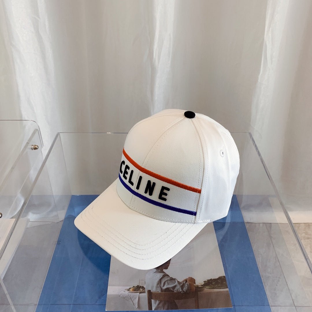 CELINE Embroidered Cotton Baseball Cap | Luxury Designer Adjustable Hat - Serene