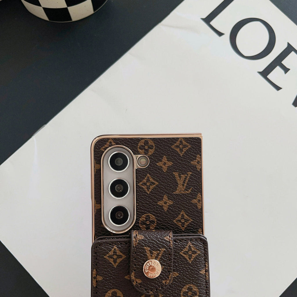 Louis Vuitton Monogram Samsung Galaxy Z Fold 7 Wallet Crossbody Chain Case | Luxury Designer Cover