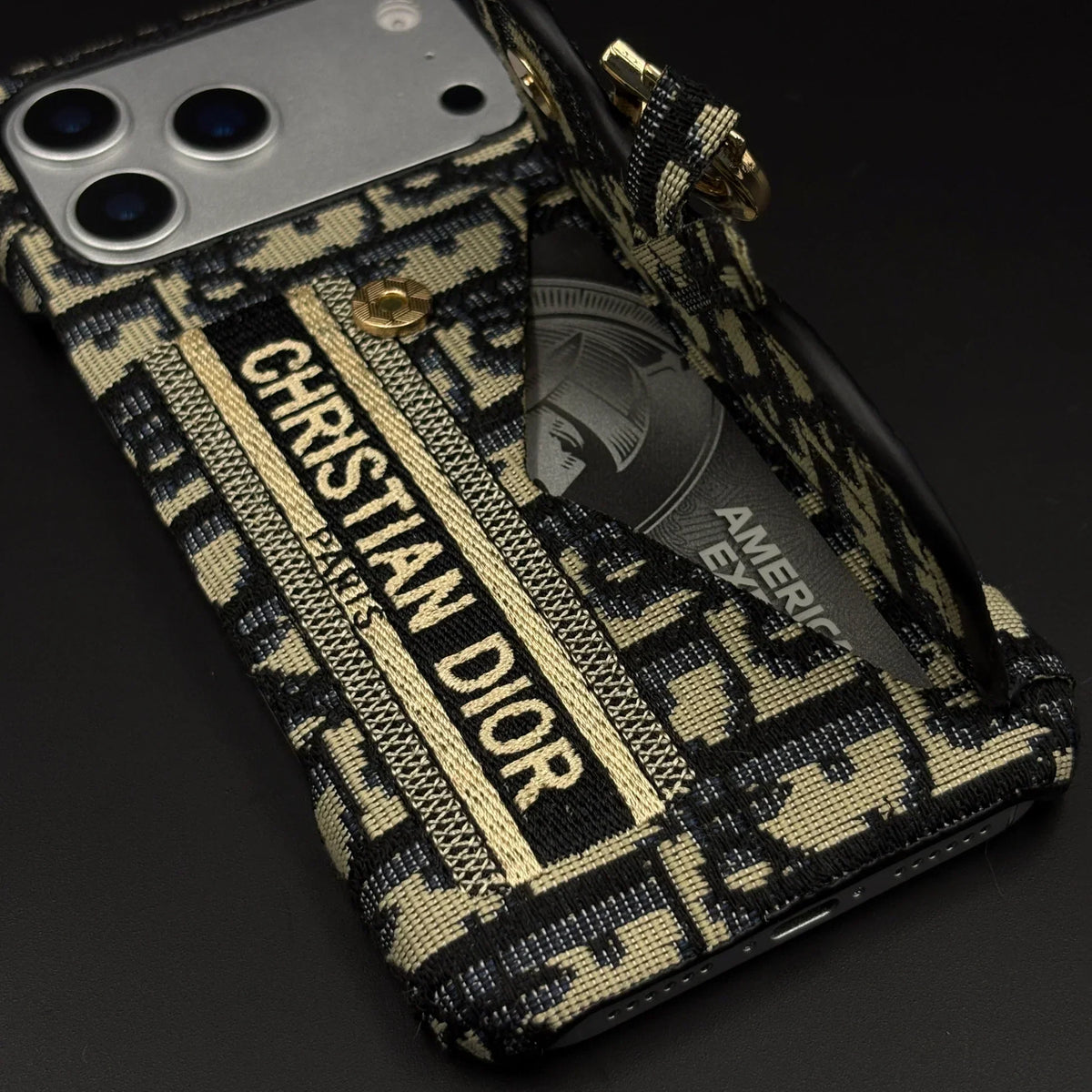 Oblique Dior iPhone 17 Pro Max Case with Card Holder – Luxury Dior Phone Case