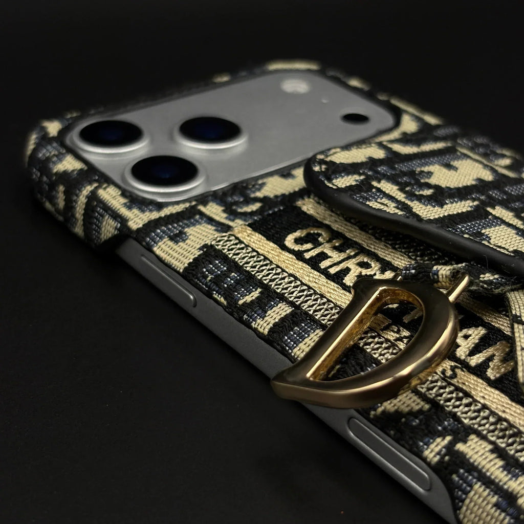 Oblique Dior iPhone 17 Pro Max Case with Card Holder – Luxury Dior Phone Case