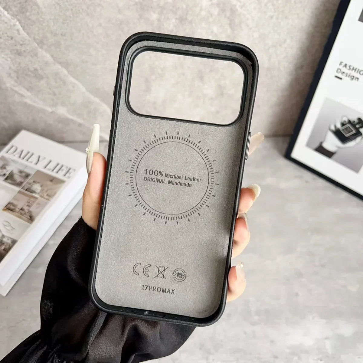Dior iPhone 17 Pro Max Wallet Case with Card Holder – Gray Dior Oblique Flip Cover