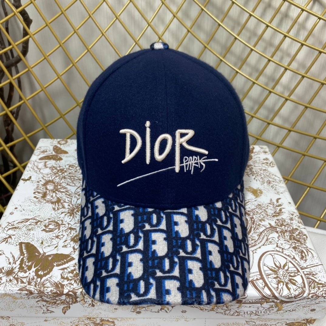Dior Oblique Wool Baseball Cap | Luxury Designer Hat - Serene