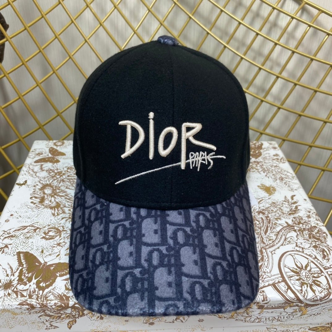 Dior Oblique Wool Baseball Cap | Luxury Designer Hat - Serene
