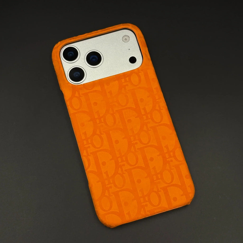 Oblique Dior iPhone 17 Pro Max Case – Orange Luxury Dior iPhone Case