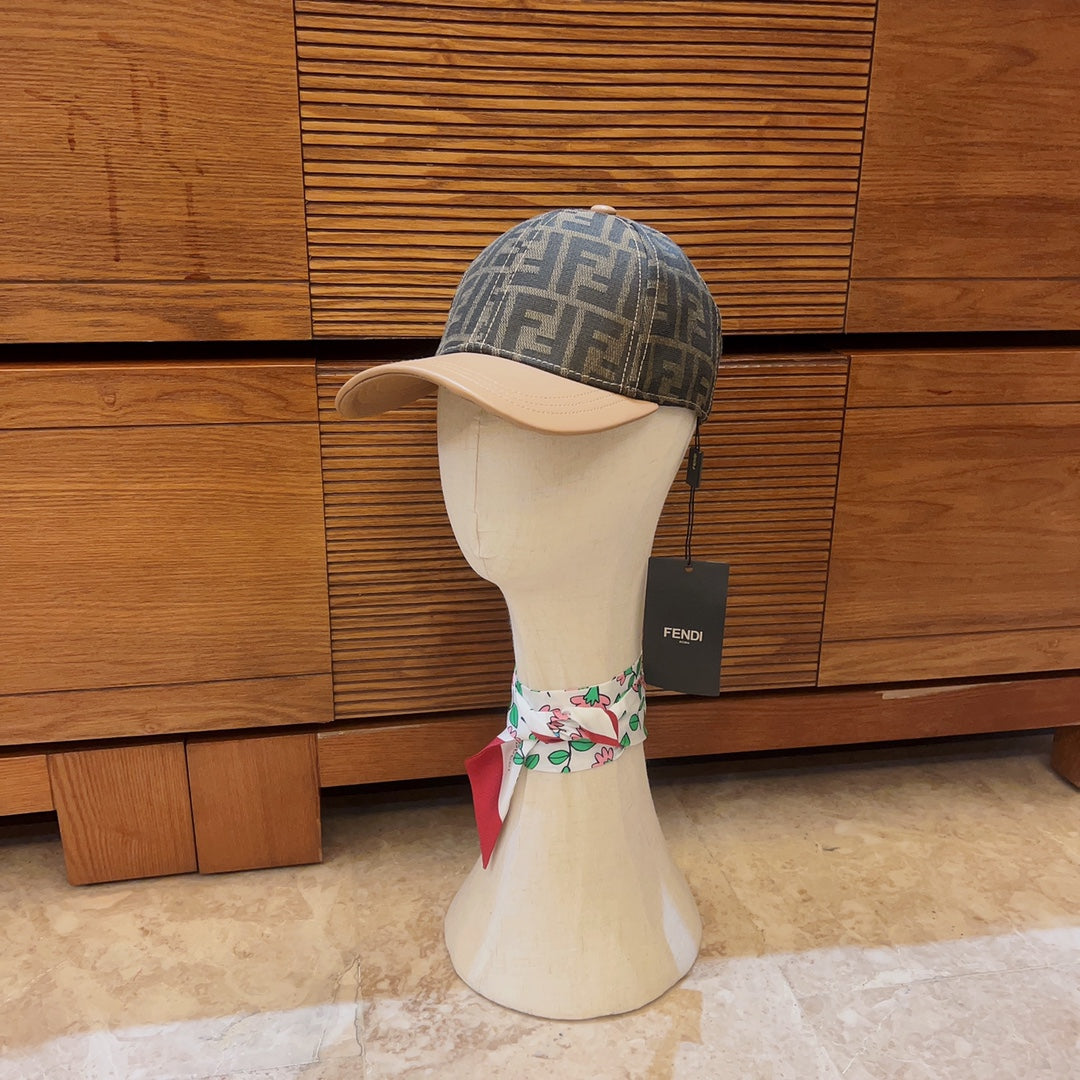 FENDI Jacquard Leather Baseball Cap | Luxury Designer Cotton Cap