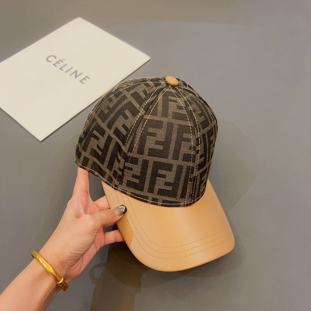 FENDI Jacquard Leather Baseball Cap | Luxury Designer Cotton Cap