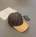 FENDI Jacquard Leather Baseball Cap | Luxury Designer Cotton Cap